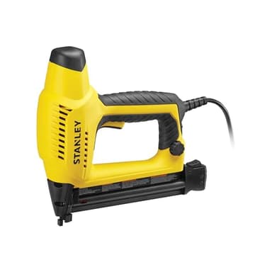 STANLEY 6-TRE650 Clavadora Eléctrica Easy Load, Mecanismo Antibloqueo, Ajuste de Potencia, Mango Ergonómico y Cabezal Blando, Gatillo de Seguridad, Para 5 Tamaños de Clavos
