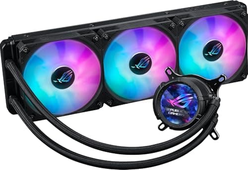 ASUS ROG Strix LC III ARGB LCD All-in-One - Refrigeración por agua (pantalla LCD IPS de 2,1 pulgadas, bomba Aseteks Gen7 v2, 3 ventiladores ROG ARGB, 2200 RPM, 3,92 mm H2O, 70,38 CFM, tecnología 0 dB,