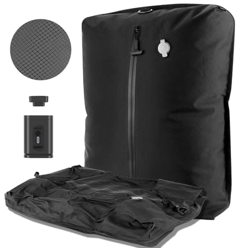 Bolsas de vacío profesionales para viajes con bomba de vacío inalámbrica, bolsas de compresión al vacío reutilizables IP67 para maletas y mochilas, ahorran espacio, son ligeras y duraderas (2PC+bomba)