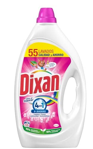 Dixan Gel Adiós al Separar Total 4+1, Detergente Líquido para Lavadora 55 Lavados, jabón líquido para la ropa de color, limpieza, luminosidad, frescor y sostenibilidad
