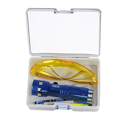 QOTSTEOS Kit de detector de fugas, lentes protectores fluorescentes para aire acondicionado, kit de detector de fugas preciso, accesorios de coche, repuesto fácil de usar, tinte UV ecológico
