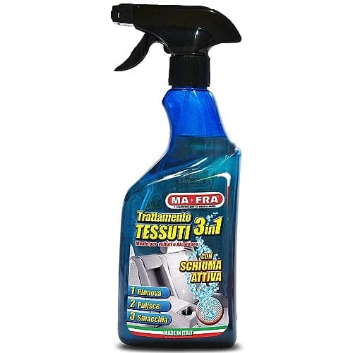 Mafra, Tratamiento de tela 3 en 1, limpia y elimina las manchas de telas delicadas, terciopelo y alcántara, revive los colores y libera un aroma agradable, tamaño 500 ml
