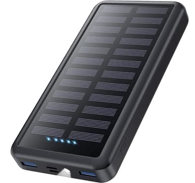 Pxwaxpy Batería Externa 26800mAh, Cargador Solar 15W 3.0A Carga Rápida, 3 Salidas 3 Entradas Cargador Portátil USB C Entrada & Salida Power Bank con Linterna LED para iPhone Samsung Huawei y más
