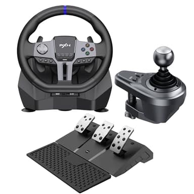 PXN Volante de Carreras, V9 Gen2 Volante de Carreras para PC con Pedales y Palanca de Cambios, 270/900 Grados de Rotacion, Volante con Codificador Magnetico para PC, PS4, Xbox One, Xbox Series X|S