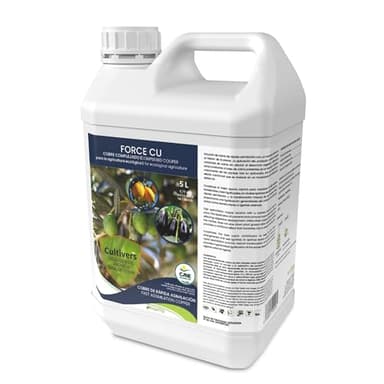 CULTIVERS Gluconato de Cobre. Abono Fertilizante con Efecto Fungicida de Cobre Ecológico de 5 L Que Mejora el Sistema de Defensa de la Planta contra el Desarrollo de Enfermedades