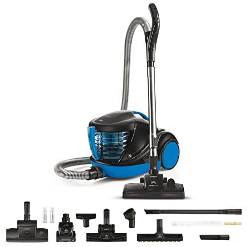 Polti Forzaspira Lecologico Aqua Allergy Turbo Care, Aspirador, con Filtro de Agua, Sin Bolsa, Función Turbo, Filtro Hepa H13, 2 Cepillos Turbo, Azul y Negro