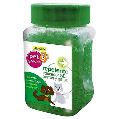 Flower - Gel Repelente para Perros y Gatos | Corrige Comportamientos No Deseados | Actúa en Glándula Olfativa | Sin Color | Uso Interior y Exterior, 280g, 6.8x6.4x11.6 cm, Botella Repelente
