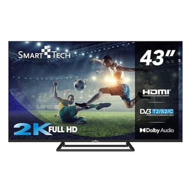 Smart Tech 43FN01V3 Full HD 1920 (H) × 1080 (V) LED TV 43 Pulgadas (109cm) Triple sintonizador Dolby Audio H.265 3xHDMI, 2xUSB, Modelo 2024