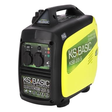 Generador de Inverter KSB 22i S Generador 2000 W, generador de gasolina ligero silencioso, motor EURO V, 2x16 A (230 V), modo ECON, carcasa de aislamiento acústico, compacto.