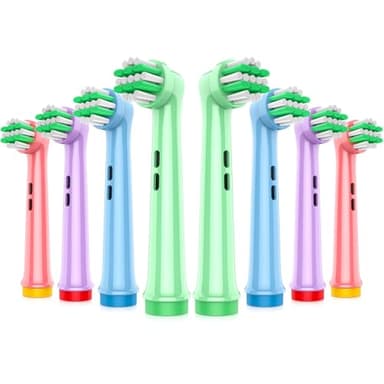 AnjoCare Cabezales de cepillo infantiles para Oral B,8 Pack cabezales de cepillo de dientes infantiles de cerdas suaves,cabezales de cepillo de dientes eléctricos niños para dientes y encías sensibles