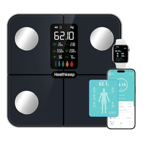Báscula Grasa Corporal Báscula de Baño Digital, Balanza Bluetooth Inteligente con Análisis (pantalla grande)