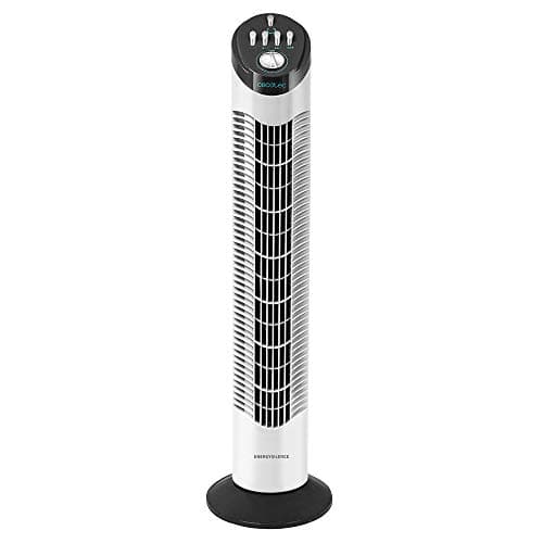 Cecotec Ventilador de Torre con Temporizador EnergySilence 790 Skyline. 50W, 30'' (76cm) de Altura, Control Mecánico, Oscilante, Motor de Cobre, 3 Velocidades