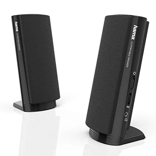 Hama Altavoces para Ordenador con conexión Audio Jack 3.5 mm, Altavoces con conexión USB, Rango frecuencia 140-20000 Hz, Altavoz para PC, Color Negro