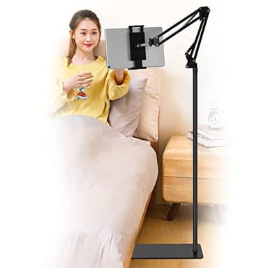 SAMHOUSING Soporte de Suelo para Tableta, Ajustable Universal Giratorio de 360 Grados, Soporte de teléfono para iPad/iPhoneX/iPad Pro u Otros Dispositivos de Pantalla de 4.7 a 12.9 Pulgadas (Negro)