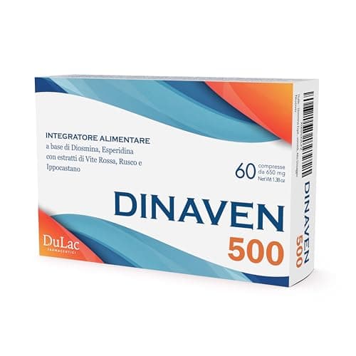 Dulàc - Diosmina Hesperidina 500mg para la Circulación de las Piernas Cansadas, Piernas Hinchadas, Varices, Arañas Vasculares y Hemorroides, Complemento Alimenticio Dinaven 500 60 Comprimidos