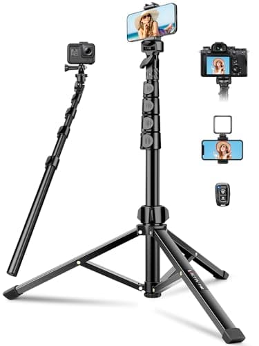 Victiv 183cm Tripode para Movil 2024 Mejorado- Tubos de Pata Más Anchos, Trípode Móviles Palo Selfie 2 en 1 con Soprtre de Teléfono & Control Remoto, Práctico Tripode Móvil Alto para iPhone15/14/13/12