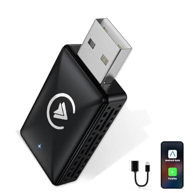 Embui Carplay inalámbrico y Android Auto inalámbrico Stick，Adaptador 2 EN 1 Convierte AA/Carplay con Cable Wireless para Coches con Carplay, Aplicable a iOS 10+ & Android 11+Mini versión Cable USB