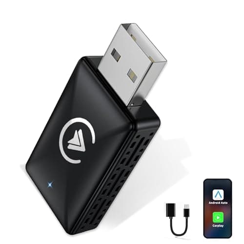 Embui Carplay inalámbrico y Android Auto inalámbrico Stick，Adaptador 2 EN 1 Convierte AA/Carplay con Cable Wireless para Coches con Carplay, Aplicable a iOS 10+ & Android 11+Mini versión Cable USB