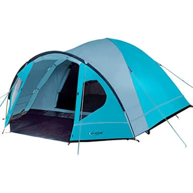 PORTAL - Tienda de Campaña Familiar para 4 Personas, Tienda lmpermeable Portátil, Ligera y Fácil de Instalar para Acampar Senderismo y Actividades al Aire Libre, con Bolsa de Transporte, Color Azul