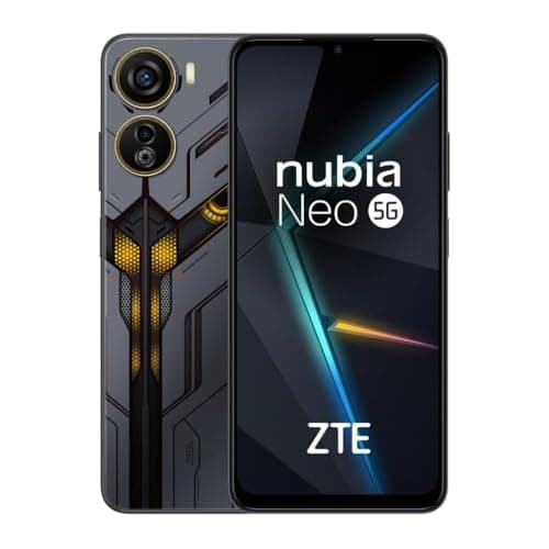 Nubia Neo 5G, 8GB/256GB Libre, Pantalla FHD+ de 6,6", 120Hz, Cámara Trasera 50MP, Cámara Frontal 8MP, Batería 4500mAh, Carga Rápida 22,5W, Dual SIM, Android 13, T820 5G de 2.7GHz, Smartphone Negro