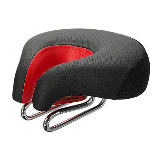 Sillín MTB Antiprostatico para Bicicleta de Montaña - Asiento Cojín Rojo - Accesorios para Bici - Talla Única