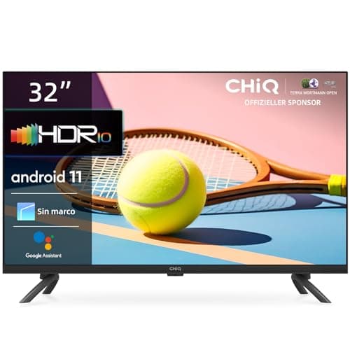 CHiQ L32G7L, Smart TV 32" (80cm), TV con Android 11, Frameless TV, Netflix, Prime Video, Youtube, HDR10, 2.4/5G Wi-Fi, Bluetooth5.0, Chromecast, Google Assistant, DVB-T/T2/S2