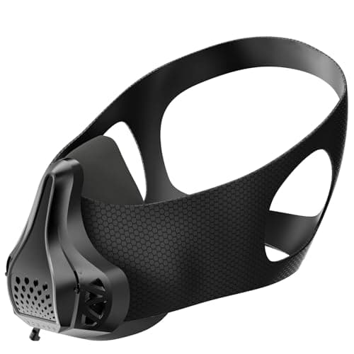 FDBRO Máscara Deportiva Ajustable 48 Niveles de Respiración Máscara de Entrenamiento con Resistencia de Aire para Correr, Fitness, Ejercicio, Gimnasio (Talla única, Negro)