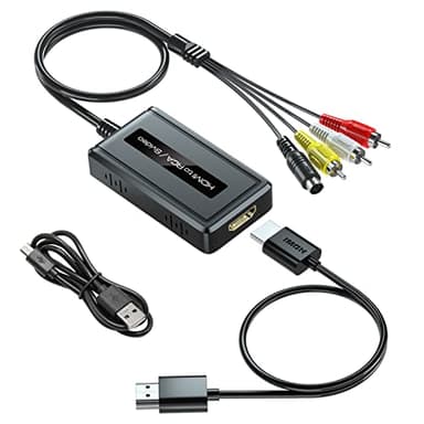PARUIEN Convertidor 2 en 1 HDMI a S-Video/RCA, HDMI 1080P a Svideo compuesto AV + R/L convertidor de audio compatible con DVD/PS3/PS4/TV Stick
