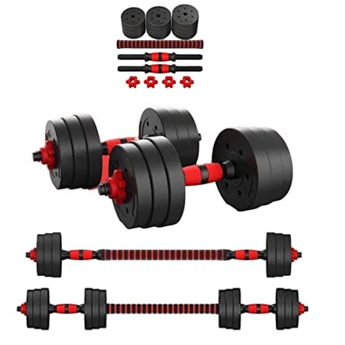 PERPETUAL® Kit de Mancuernas Regulables (Sets de 10kg 15kg 20kg 25kg 30kg) - Juego de Pesas Ajustables para Musculación y Entrenamiento de Fuerza en Casa - Incluye Barra Conectora (30, Kilogramos)