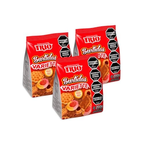 Qumir - Galletas Argentinas Surtido Variette Marca Trio - Pack de 3 Unidades (Surtido de Galletas, 200 Grs cada una)
