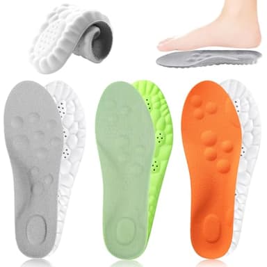 Plantillas Memory Foam Plantilla Fascitis Plantar 3 Pares Plantillas Pies Planos para Mujer y Hombre Insoles Pies Cavos Palmilhas Transpirables para Zapatillas Deportes Trabajo Botas (43-44 EU 275mm)