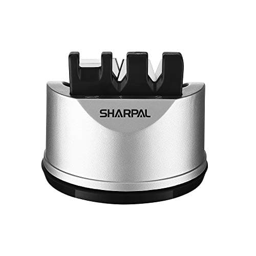 SHARPAL 191H Afilador de cuchillos y tijeras de cocina, afilado para cuchillos con bordes rectos y dentados, herramienta para afilar cuchillos, Sacapuntas de cerámic