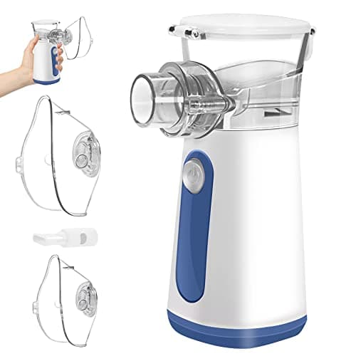 BIAOQINBO Nebulizador Portatil para Niños y Adultos,Aerosoles Nebulizador,Maquina de Aerosoles con 2 Máscaras,1 Boquilla, Inhalador Nebulizador Ruido Bajo Para Asma,Respiratorias