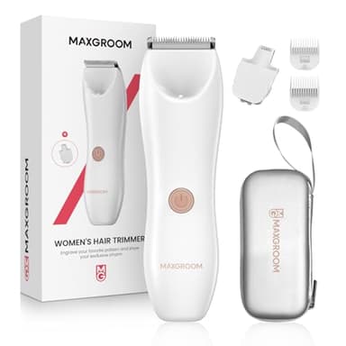MAXGROOM Afeitadora Mujer, 2 en 1 Rasuradora Mujer Zona Intima, Electrica Recargable Rasuradora Mujer, Indoloro Maquina Depilar Mujer, IPX7 Impermeable, Uso en Seco y en Mojado