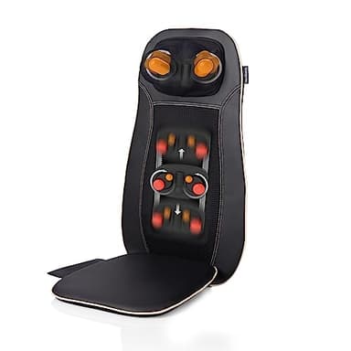 Medisana MCN Fundas de asiento de masaje Shiatsu, Masaje de espalda y cuello, Incluye función de calor, 3 intensidades, Masaje localizado con función de luz roja, Idóneo para el hogar y la oficina