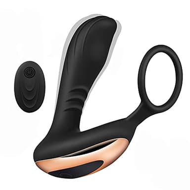 Estimulador de próstata con anillo de martillo, vibrador anal de silicona masaje de próstata vibrador, anal vibrador macho remoto, USB enchufe de próstata 7 modo vibrador hombre, pareja él