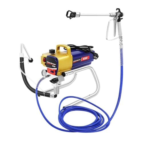 Pulverizador de Pintura, 1500W 2.2L/ min Maquina de Pintura Airless, 220Bar Pistola de Pintura 25cm Ancho de Pulverización, Máquina de Pintar Paredes con Manómetro, Ventilador de Escape