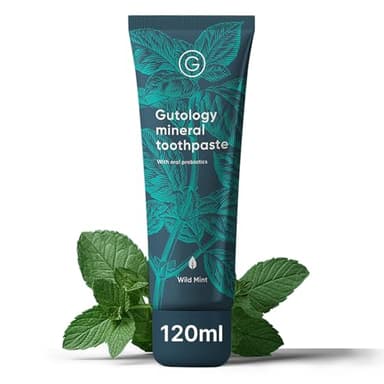 Gutology Pasta de dientes natural probiótica hidroxiapatita 120 ml, pasta de dientes remineralizadora de esmalte remineralizante, adecuada para adultos y niños, ayuda a blanquear los dientes