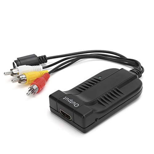 S-Video to Hdmi Converter, Video Converter S Video a Hdmi 3 Composite Adapter mit Mänlichem Stecker 1080P, Hdmi Adapter Svideo Hdmi Kabel für HDTV DVD VHS VCR