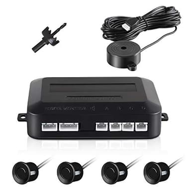 Sensores de Aparcamiento, Aolead Sensor Aparcamiento Coche Radar Reserva con 4 Sensores y Bibi Alerta de Sonido - Negro