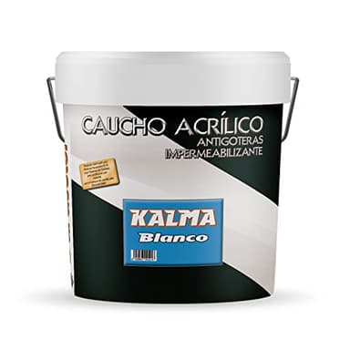 Pintura Impermeabilizante de caucho acrílico para tratamiento antigoteras de terrazas, laterales y cubiertas - Kalma Antigoteras Duracolor (1 litro, Blanco)