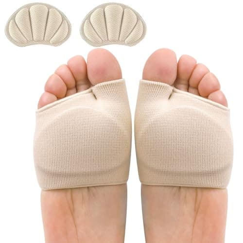 AYNKH Almohadillas metatarsianas, almohadillas protectoras de gel metatarsiano para mujeres y hombres, cojín de bola de pie, calcetines suaves para apoyo al alivio del dolor de pies, almohadillas de