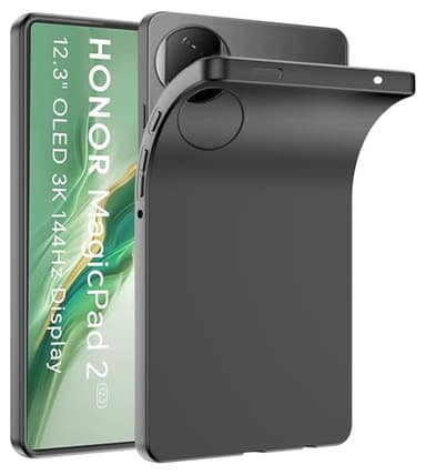 KJYLPO Compatible con Funda para Honor Magic Pad 2 (2024) 12.3", Suave TPU Silicona Gel Suave Funda Case Cover Robusta- Negro