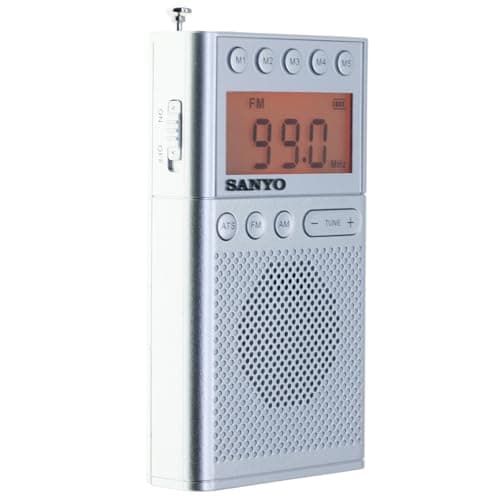 Radio Digital con Presintonias. KS-121P. Sanyo. Entrada para Auriculares. LCD Display. FM/Am Tuner. (Plata)
