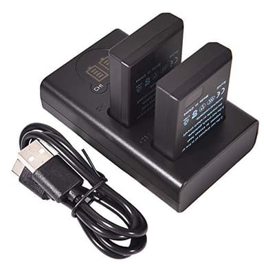 DSTE 2x EN-EL14 Repuesto Batería + Cargador USB dual con pantalla LCD Compatible para Nikon D3300,D3400,D5300,D5500,D5600,D3200,D5200,D5100,D3S Df,Coolpix P7000,P7100,P7700,Apretón de la batería BG-2G