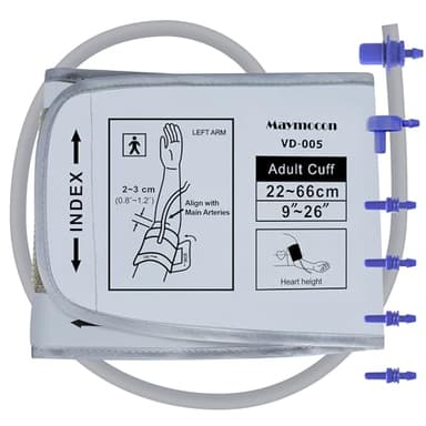 Maymocon Brazalete XXL para presión arterial para brazos grandes, se adapta a 32-66 cm, compatible con Omron y la mayoría de marcas, incluye 6 conectores
