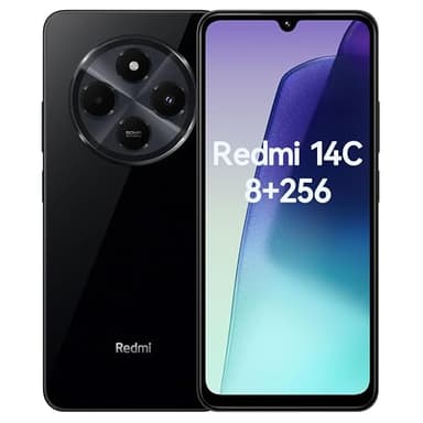 Xiaomi Redmi 14C - Smartphone de 8+256GB, Pantalla de 6.88” 120Hz LCD HD+, MediaTek Helio G81 Ultra, cámara Dual con IA de 50MP, 5160mAh, NFC, Negro (Versión ES)