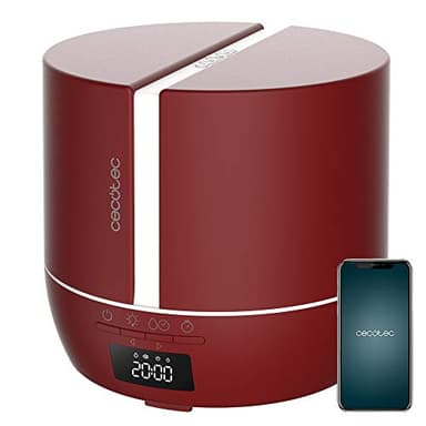 Cecotec Difusor de Aromas PureAroma 550 Connected Garnet. Capacidad 500ml, Pantalla LED, Altavoz, Control por Bluetooth, App, Temporizador 12h, 3 Modos de Funcionamiento, Cobertura 30m2