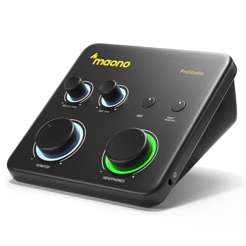 MAONO Interfaz de audio USB para PC: interfaz con entrada XLR de 24 bits/192 kHz, software de enrutamiento LOOPBACK ASIO Driver para grabar música, estudio en casa, guitarra, podcast, streaming, DAW