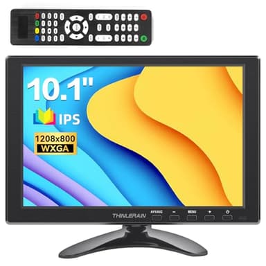 Thinlerain 10,1 Pulgadas Monitor 1280 x 800 IPS 16:10 Pantalla LED Pequeña Monitor con HDMI/VGA/BNC/AV/Terminal/VESA/Compatible con PC PS3 PS4 Raspberry Pi Windows 7/8/10 CCTV Cámara